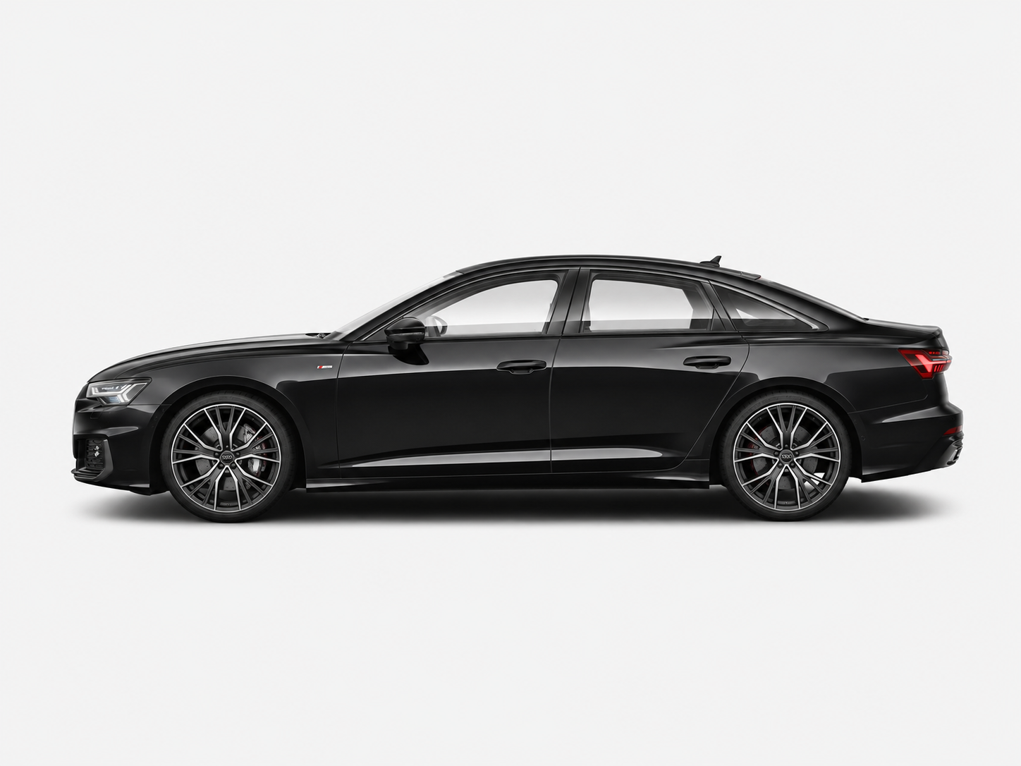 Black Audi A6 sedan side view