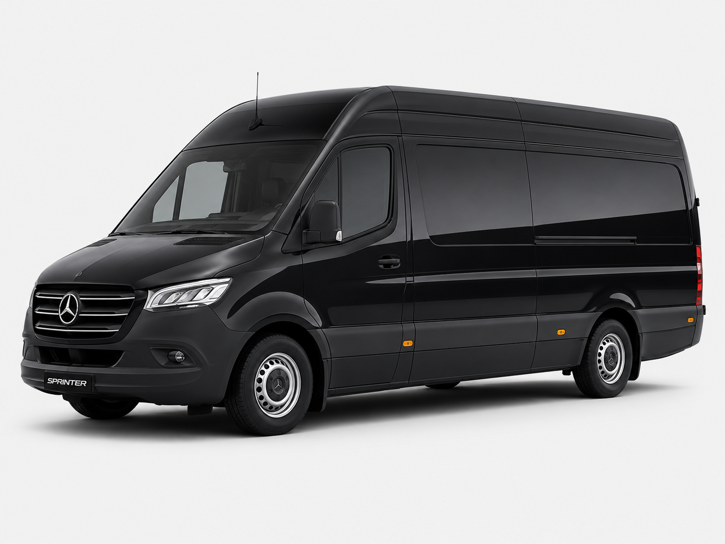 Black Mercedes Sprinter cargo van