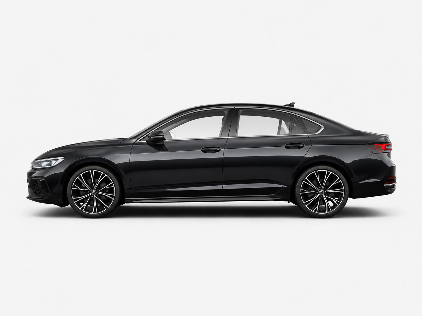 Black Volkswagen sedan side profile